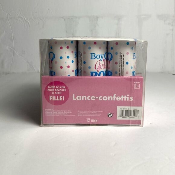 Gender Reveal Confetti Party Poppers (Girl) - Picture 3 of 7